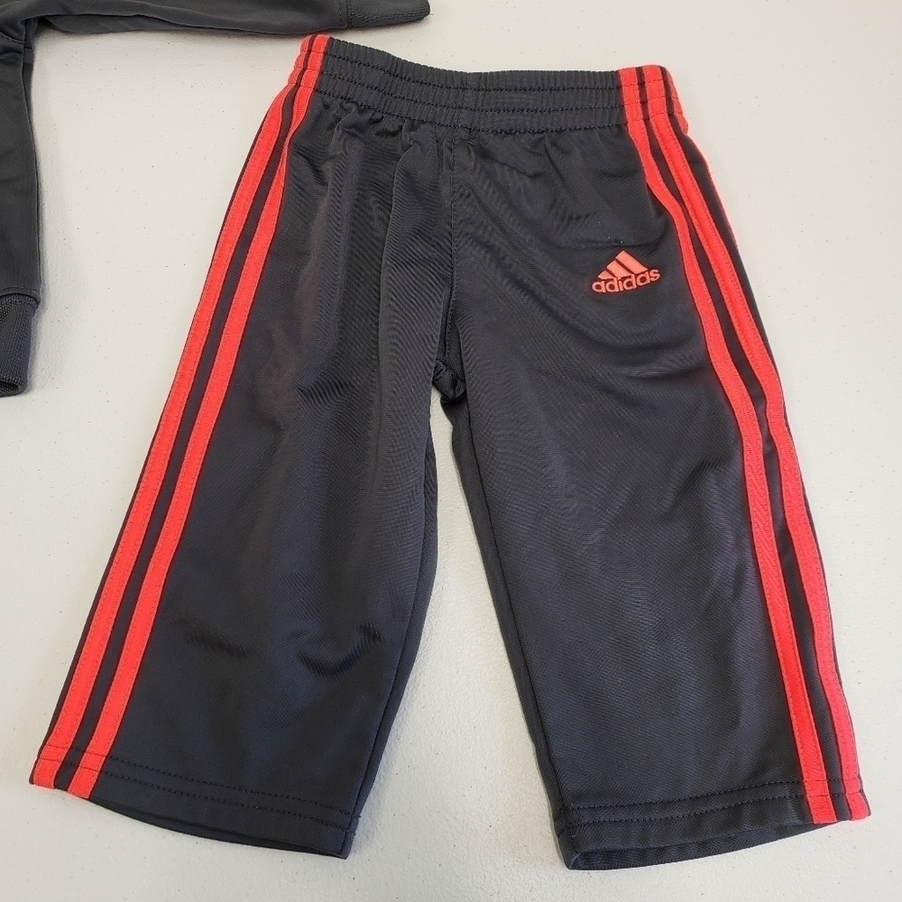 Adidas 2 Piece Tracksuit Gray Orange Baby Size 12M - Picture 4 of 7